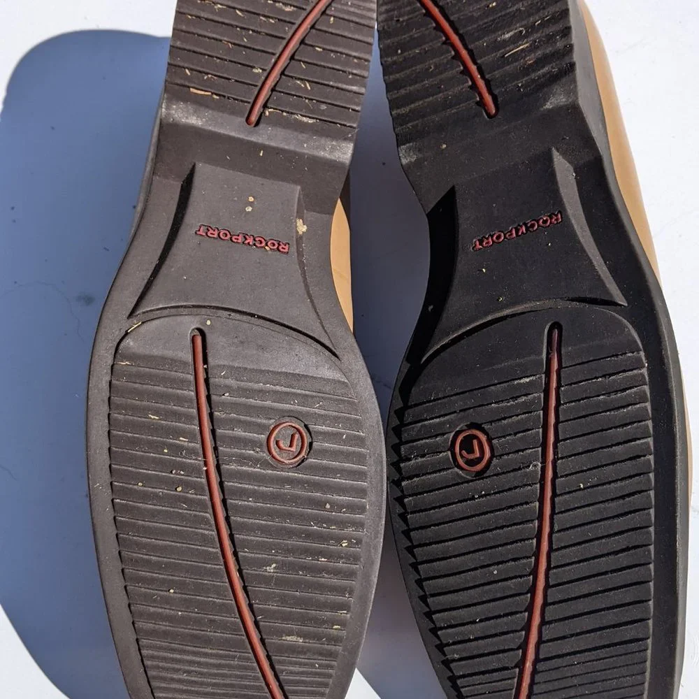 RockPort Tan leather loafers, slip on shoes 8.5W - Picture 6 of 11